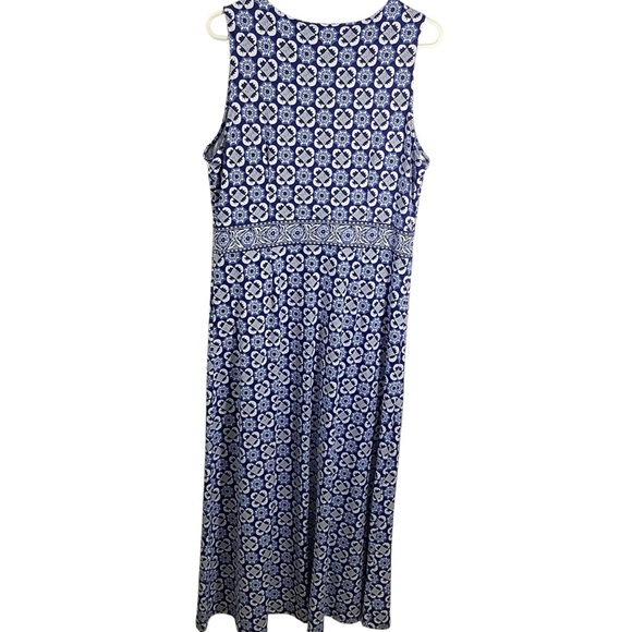 Talbots Blue Floral Sleeveless Maxi Dress - Picture 4 of 8
